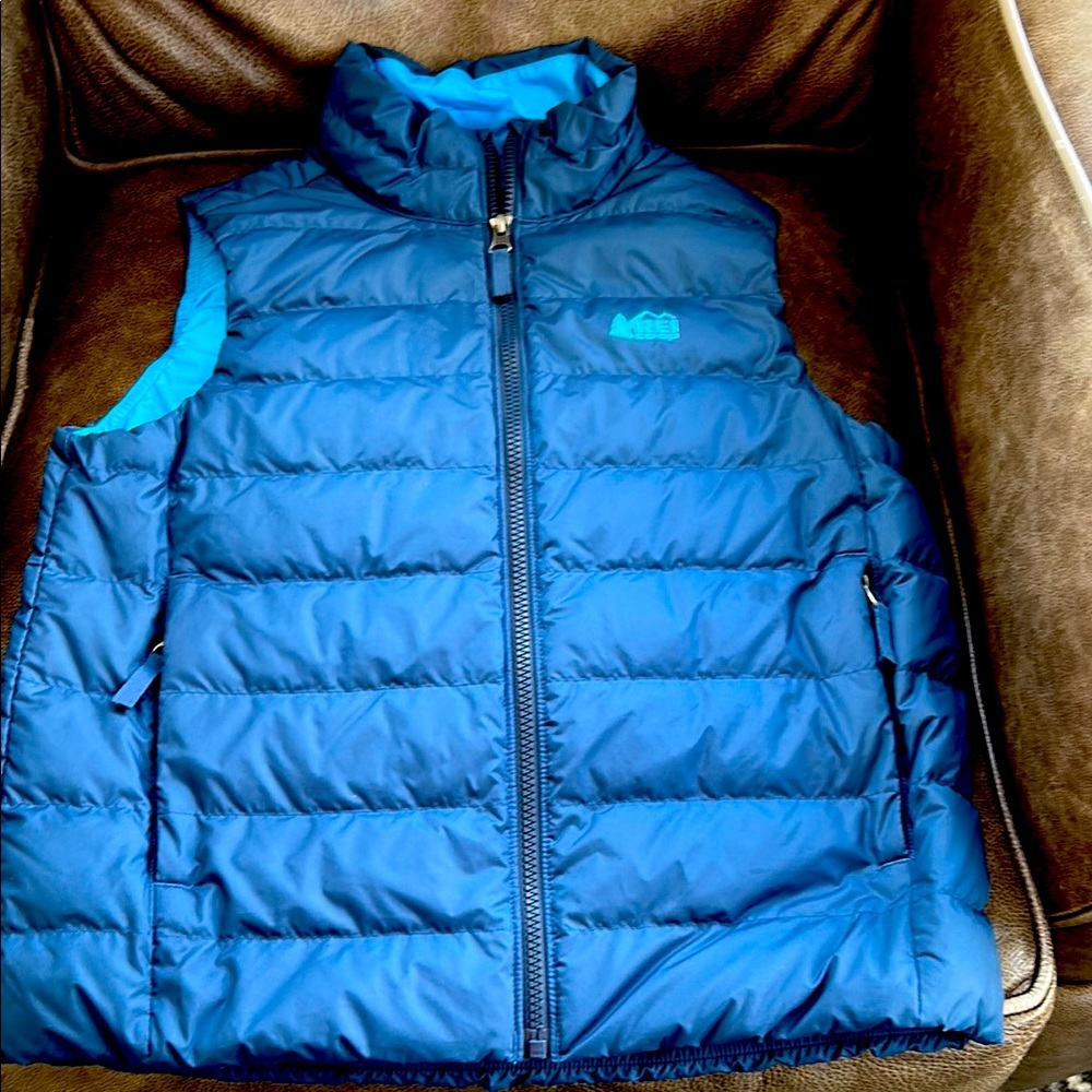REI Boys Blue Puffer Vest